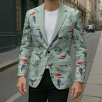 Australia Christmas Blazer Aussie Kookaburra Watercolor Seamless Style - Aussie Hoodie