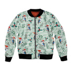Australia Christmas Bomber Jacket Aussie Kookaburra Watercolor Seamless Style - Aussie Hoodie