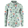 Australia Christmas Button Sweatshirt Aussie Kookaburra Watercolor Seamless Style - Aussie Hoodie
