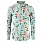Australia Christmas Button Sweatshirt Aussie Kookaburra Watercolor Seamless Style - Aussie Hoodie