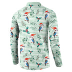Australia Christmas Button Sweatshirt Aussie Kookaburra Watercolor Seamless Style - Aussie Hoodie