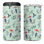 Australia Christmas 4 in 1 Can Cooler Tumbler Aussie Kookaburra Watercolor Seamless Style - Aussie Hoodie