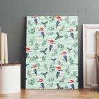 Australia Christmas Canvas Wall Art Aussie Kookaburra Watercolor Seamless Style - Aussie Hoodie