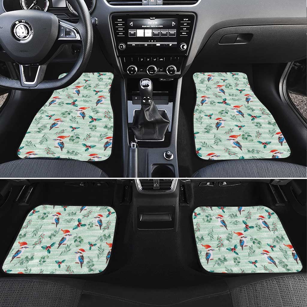 Australia Christmas Car Mats Aussie Kookaburra Watercolor Seamless Style - Aussie Hoodie