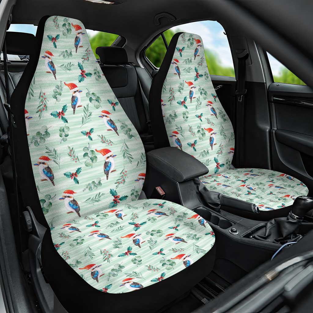 Australia Christmas Car Seat Cover Aussie Kookaburra Watercolor Seamless Style - Aussie Hoodie