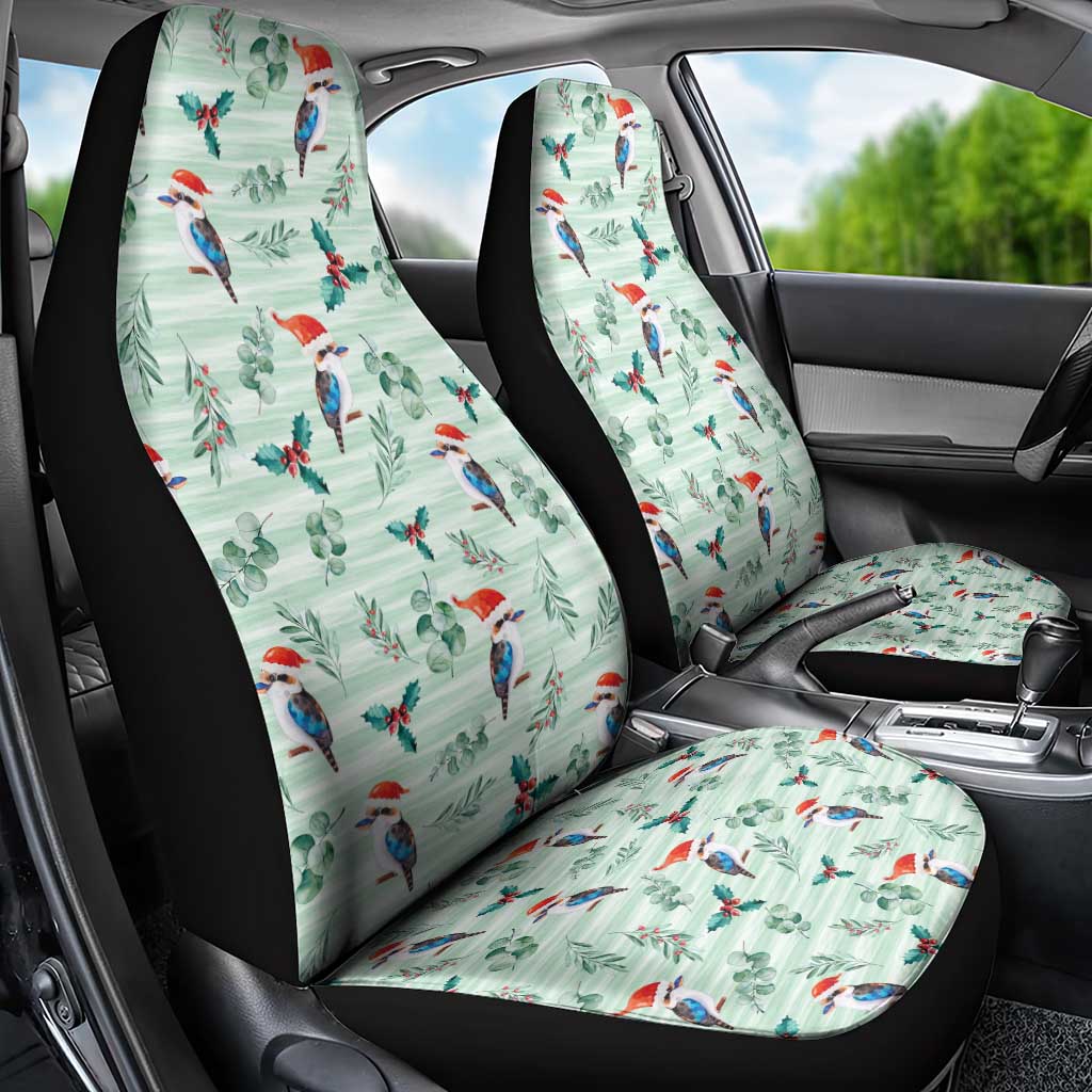 Australia Christmas Car Seat Cover Aussie Kookaburra Watercolor Seamless Style - Aussie Hoodie