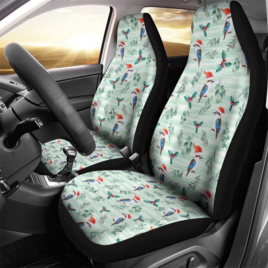 Australia Christmas Car Seat Cover Aussie Kookaburra Watercolor Seamless Style - Aussie Hoodie