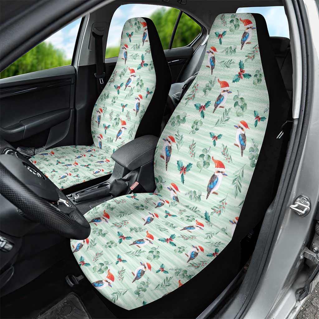 Australia Christmas Car Seat Cover Aussie Kookaburra Watercolor Seamless Style - Aussie Hoodie