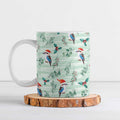 Australia Christmas Ceramic Mug Aussie Kookaburra Watercolor Seamless Style - Aussie Hoodie