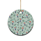 Australia Christmas Ceramic Ornament Aussie Kookaburra Watercolor Seamless Style - Aussie Hoodie