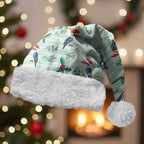 Australia Christmas Santa Hat Aussie Kookaburra Watercolor Seamless Style - Aussie Hoodie