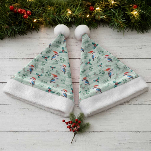 Australia Christmas Santa Hat Aussie Kookaburra Watercolor Seamless Style - Aussie Hoodie