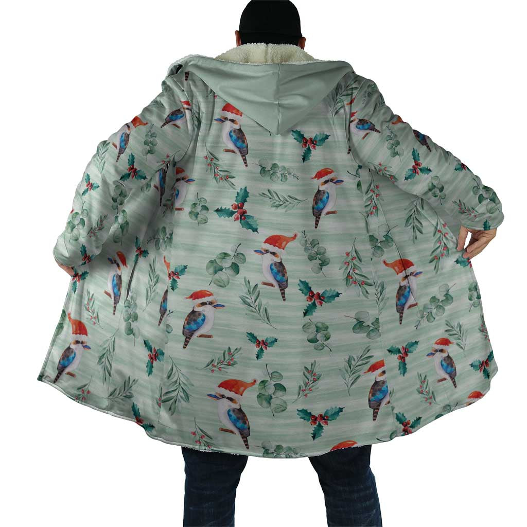 Australia Christmas Cloak Aussie Kookaburra Watercolor Seamless Style - Aussie Hoodie
