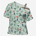Australia Christmas Cross Shoulder Shirt Aussie Kookaburra Watercolor Seamless Style - Aussie Hoodie