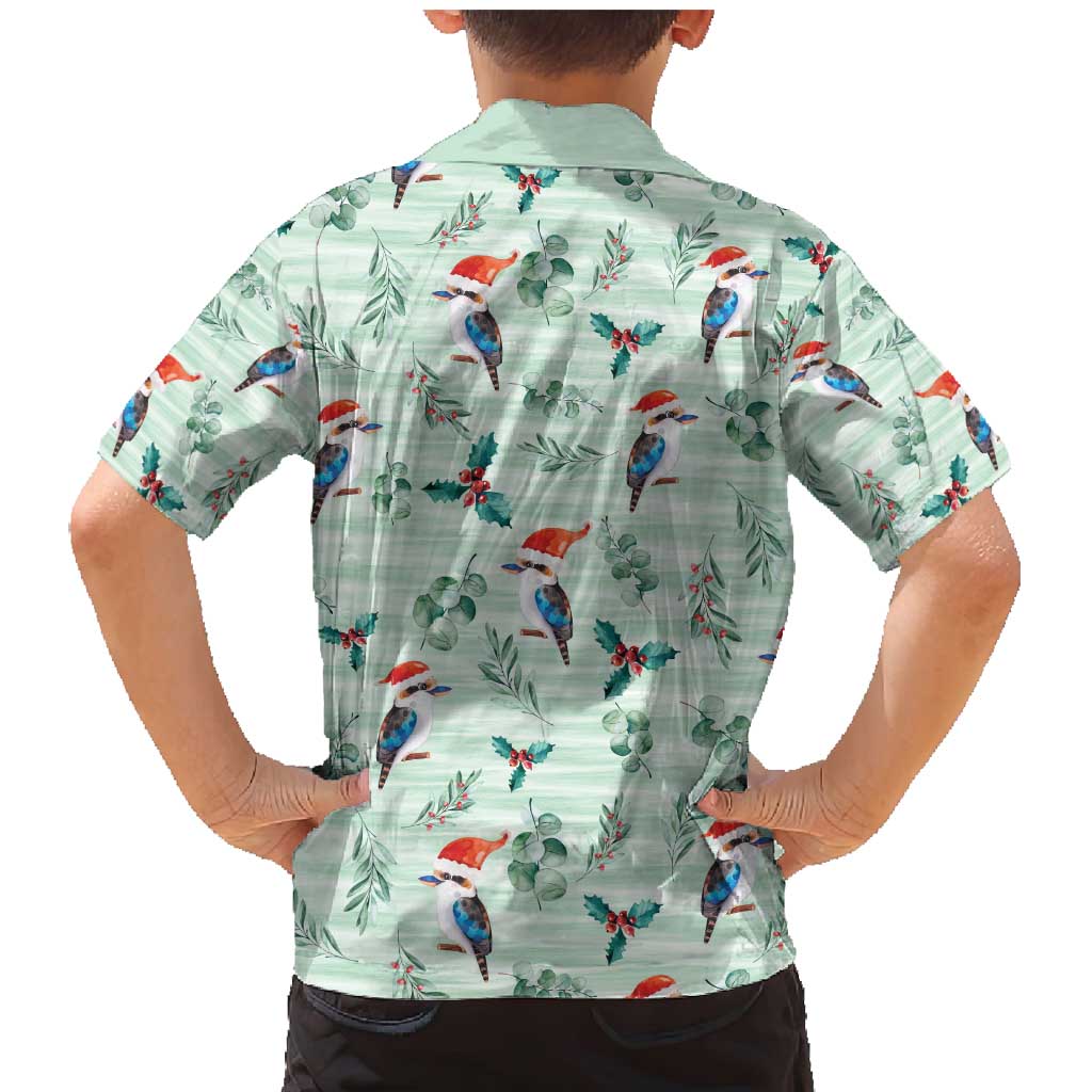 Australia Christmas Family Matching Mermaid Dress and Hawaiian Shirt Aussie Kookaburra Watercolor Seamless Style - Aussie Hoodie
