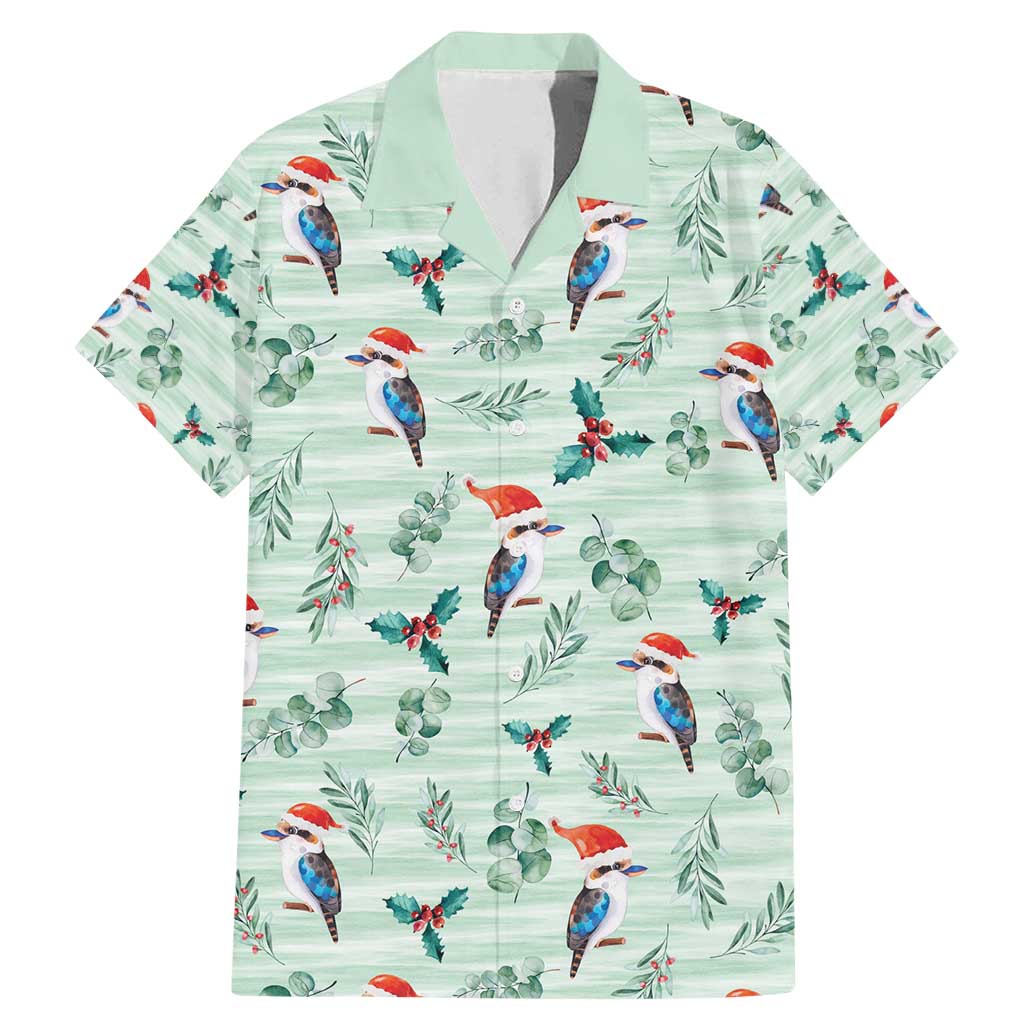 Australia Christmas Family Matching Mermaid Dress and Hawaiian Shirt Aussie Kookaburra Watercolor Seamless Style - Aussie Hoodie