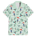 Australia Christmas Family Matching Mermaid Dress and Hawaiian Shirt Aussie Kookaburra Watercolor Seamless Style - Aussie Hoodie