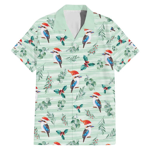 Australia Christmas Family Matching Mermaid Dress and Hawaiian Shirt Aussie Kookaburra Watercolor Seamless Style - Aussie Hoodie