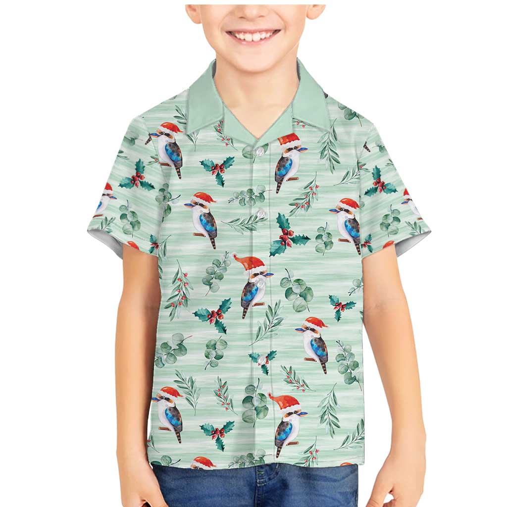 Australia Christmas Family Matching Mermaid Dress and Hawaiian Shirt Aussie Kookaburra Watercolor Seamless Style - Aussie Hoodie