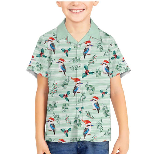 Australia Christmas Family Matching Mermaid Dress and Hawaiian Shirt Aussie Kookaburra Watercolor Seamless Style - Aussie Hoodie