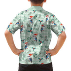 Australia Christmas Family Matching Off The Shoulder Long Sleeve Dress and Hawaiian Shirt Aussie Kookaburra Watercolor Seamless Style - Aussie Hoodie