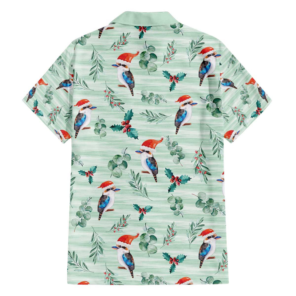 Australia Christmas Family Matching Off The Shoulder Long Sleeve Dress and Hawaiian Shirt Aussie Kookaburra Watercolor Seamless Style - Aussie Hoodie