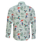 Australia Christmas Family Matching Off The Shoulder Long Sleeve Dress and Hawaiian Shirt Aussie Kookaburra Watercolor Seamless Style - Aussie Hoodie