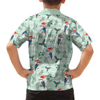 Australia Christmas Family Matching Puletasi and Hawaiian Shirt Aussie Kookaburra Watercolor Seamless Style - Aussie Hoodie
