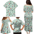 Australia Christmas Family Matching Puletasi and Hawaiian Shirt Aussie Kookaburra Watercolor Seamless Style - Aussie Hoodie