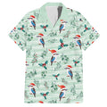Australia Christmas Family Matching Puletasi and Hawaiian Shirt Aussie Kookaburra Watercolor Seamless Style - Aussie Hoodie
