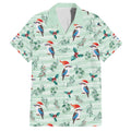 Australia Christmas Family Matching Short Sleeve Bodycon Dress and Hawaiian Shirt Aussie Kookaburra Watercolor Seamless Style - Aussie Hoodie