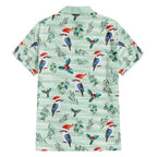 Australia Christmas Family Matching Short Sleeve Bodycon Dress and Hawaiian Shirt Aussie Kookaburra Watercolor Seamless Style - Aussie Hoodie