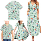 Australia Christmas Family Matching Summer Maxi Dress and Hawaiian Shirt Aussie Kookaburra Watercolor Seamless Style - Aussie Hoodie