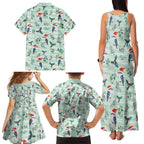 Australia Christmas Family Matching Tank Maxi Dress and Hawaiian Shirt Aussie Kookaburra Watercolor Seamless Style - Aussie Hoodie