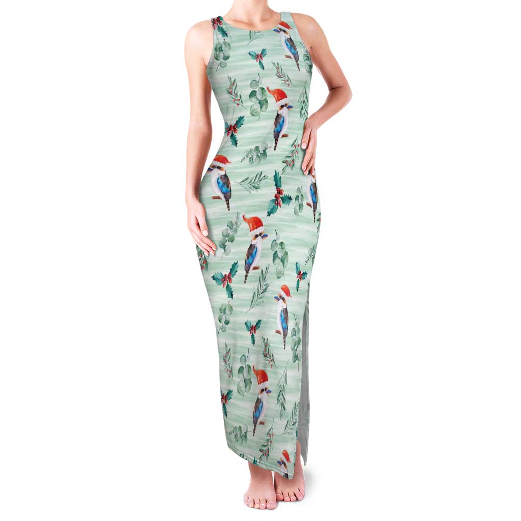 Australia Christmas Family Matching Tank Maxi Dress and Hawaiian Shirt Aussie Kookaburra Watercolor Seamless Style - Aussie Hoodie