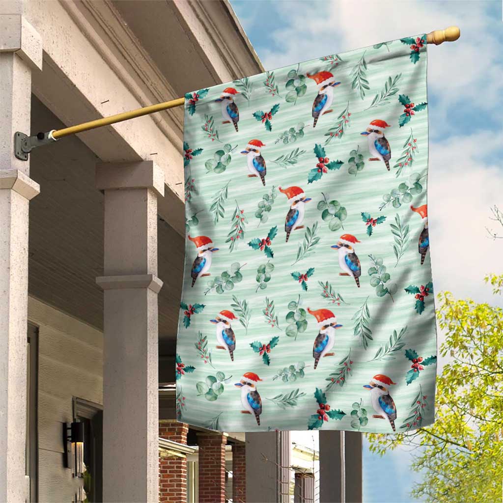 Australia Christmas Garden Flag Aussie Kookaburra Watercolor Seamless Style - Aussie Hoodie