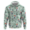 Australia Christmas Hoodie Aussie Kookaburra Watercolor Seamless Style - Aussie Hoodie