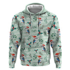 Australia Christmas Hoodie Aussie Kookaburra Watercolor Seamless Style - Aussie Hoodie
