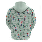 Australia Christmas Hoodie Aussie Kookaburra Watercolor Seamless Style - Aussie Hoodie