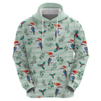 Australia Christmas Hoodie Aussie Kookaburra Watercolor Seamless Style - Aussie Hoodie