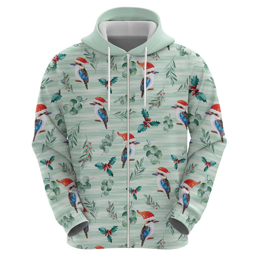Australia Christmas Hoodie Aussie Kookaburra Watercolor Seamless Style - Aussie Hoodie
