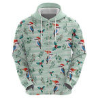 Australia Christmas Hoodie Aussie Kookaburra Watercolor Seamless Style - Aussie Hoodie