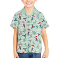 Australia Christmas Kid Hawaiian Shirt Aussie Kookaburra Watercolor Seamless Style - Aussie Hoodie