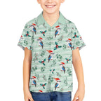 Australia Christmas Kid Hawaiian Shirt Aussie Kookaburra Watercolor Seamless Style - Aussie Hoodie