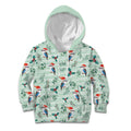 Australia Christmas Kid Hoodie Aussie Kookaburra Watercolor Seamless Style - Aussie Hoodie