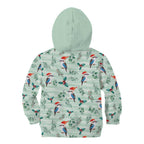 Australia Christmas Kid Hoodie Aussie Kookaburra Watercolor Seamless Style - Aussie Hoodie