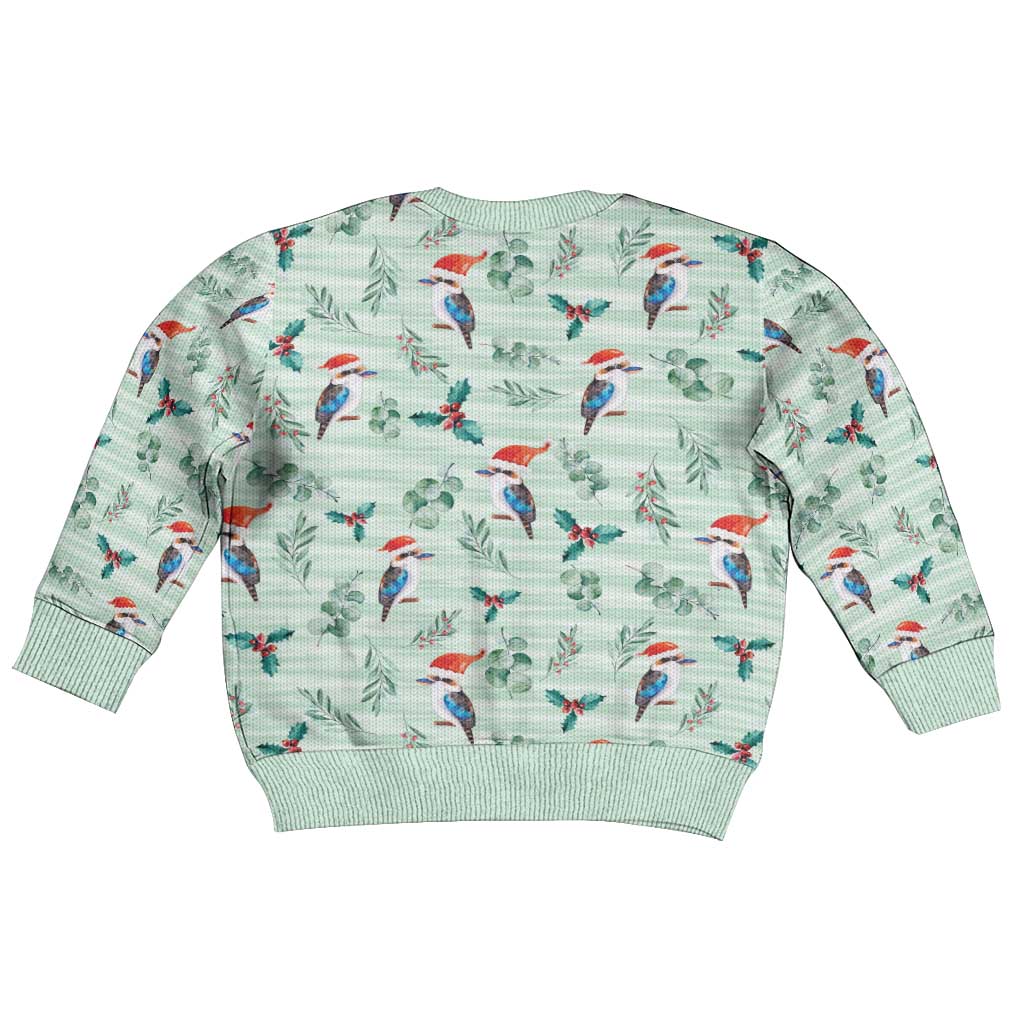 Australia Christmas Kid Ugly Christmas Sweater Aussie Kookaburra Watercolor Seamless Style - Aussie Hoodie