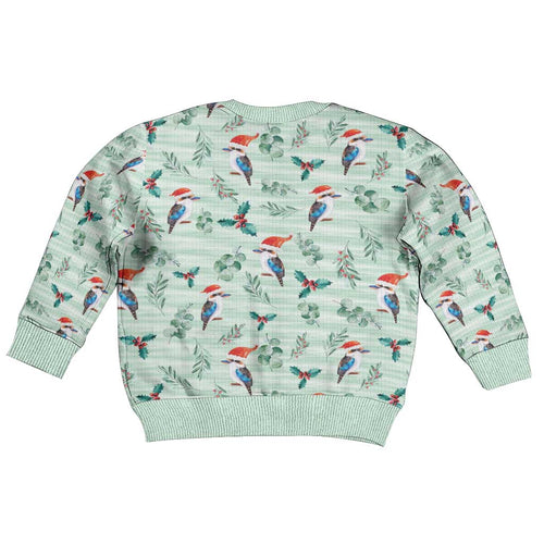 Australia Christmas Kid Ugly Christmas Sweater Aussie Kookaburra Watercolor Seamless Style - Aussie Hoodie