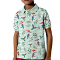 Australia Christmas Kid Polo Shirt Aussie Kookaburra Watercolor Seamless Style - Aussie Hoodie