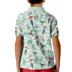 Australia Christmas Kid Polo Shirt Aussie Kookaburra Watercolor Seamless Style - Aussie Hoodie